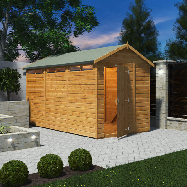 POWER 191 cm x 384 cm Sicherheit Gartenhaus mit Satteldach aus Nut und